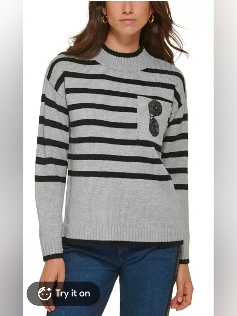 Karl Lagerfeld Paris pullover sweater Sequin Graphic Size Small